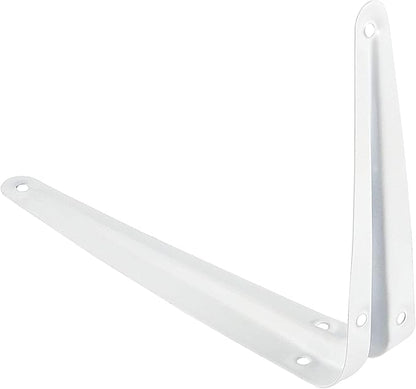 ZOENHOU 24 Pack 10 x 12 Inch White Shelf Brackets, Heavy Duty L Bracket Support with 144 Screws and 72 Expansion Tubes, Metal Wall Corner Angle Shelving Shelf Bracket for Wall Hanging Shelves