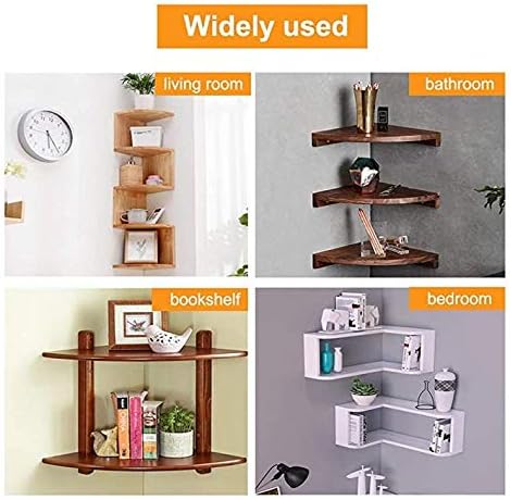 Luomorgo 4 Pcs 4 Inch Floating Shelf Bracket Blind Shelf Bracket Hidden Brackets for Floating Wood Shelves - Screws and Wall Plugs Included