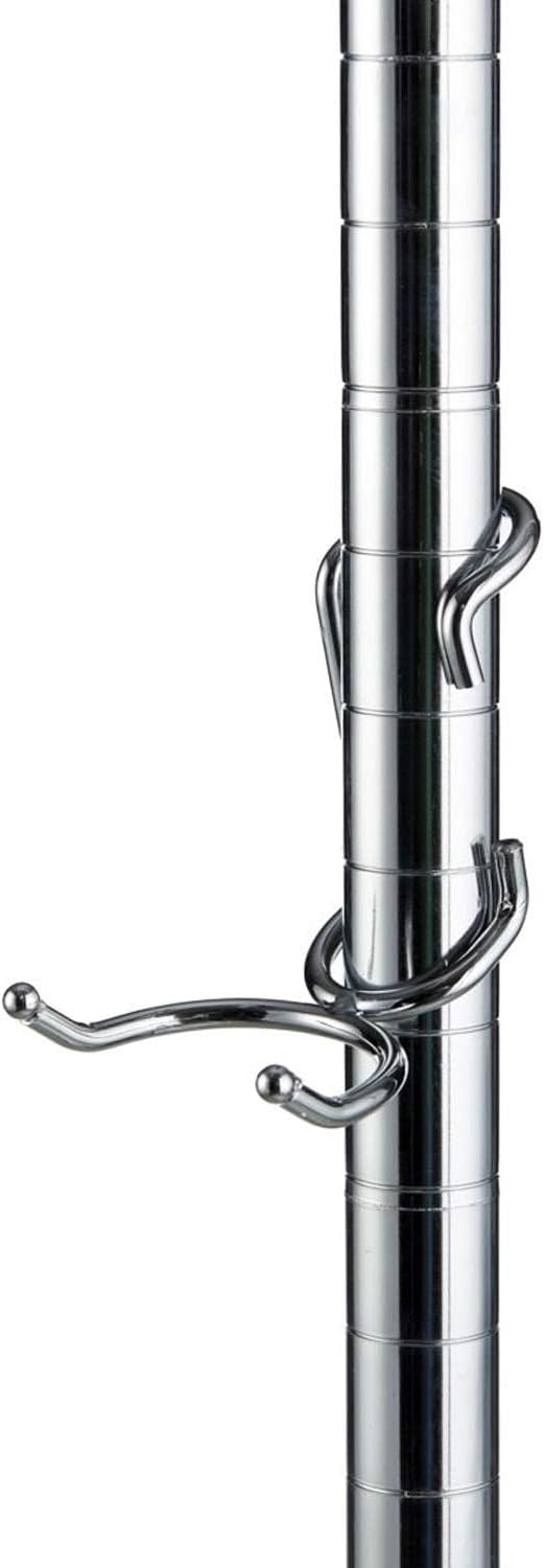 Shelf Pole Hooks 5 Pack | Chrome C-Hook for Hanging | Snap-On Hooks for 1 Inch Poles | Wire & Metal Shelving Hooks for Kitchen, Garage & Home Organization