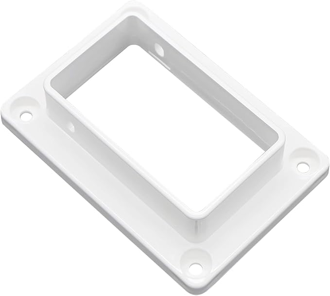 Aiwaiufu 2″ x 3.5″ White Vinyl Fence Brackets, Slotted Handrail Bracket Kit with Screws for Decking Railing, Mount to Wall or Other Vertical Flat Surface, Pack of 2