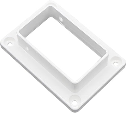 Aiwaiufu 2″ x 3.5″ White Vinyl Fence Brackets, Slotted Handrail Bracket Kit with Screws for Decking Railing, Mount to Wall or Other Vertical Flat Surface, Pack of 2