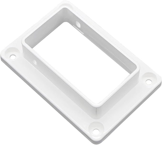 Aiwaiufu 2″ x 3.5″ White Vinyl Fence Brackets, Slotted Handrail Bracket Kit with Screws for Decking Railing, Mount to Wall or Other Vertical Flat Surface, Pack of 2