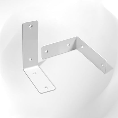 L Floating Shelf Brackets,8 Pack Heavy Duty L Brackets for Shelves, L 6" X H 4" White Metal Countertop Support Brackets,Wall Mounting for Wood