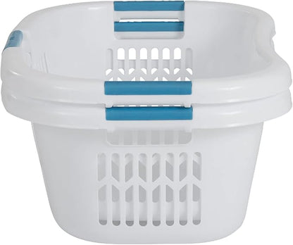 Rubbermaid Laundry Basket XL Hip-Hugger Basket 2.1-Bushel White Laundry Storage/Bathroom/Bedroom/Home Closet