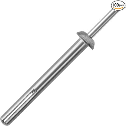 meite Hammer Drive Anchors 1/4" x 2" for Handrails & Wall-Mounted Fixtures, Strong Holding Masonry Anchors, Zinc-Plated Steel, Ideal for Concrete & Brick (5 Boxes)