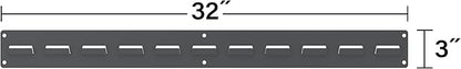 Akro-Mils 30632 Heavy Duty Wall Mount Garage Storage Steel Louvered Rail | Wall Storage Bin Hanging Organizer System for AkroBins, 32-Inch W x 3-Inch H, 2-Pack, Grey