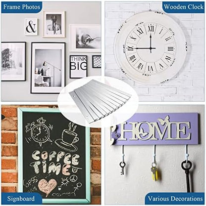 24 Pack French Cleat Hanger Headboard Wall Mounting Brackets Cleat Picture Hanger Kit Z Bar Supports with Plastic Expansion Tube Screws Silicone Dots for Picture Mirror Whiteboard (6 Inch)