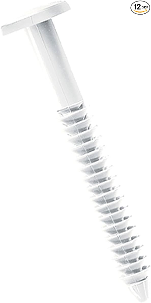 Ekena Millwork LVSL0012WH 3" Lifetime Vinyl Shutter-Lok's (12/Bag), White