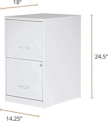 2 Drawer Locking Filing Cabinet | Pre-Assembled Steel Construction | Space-Saving Design is Perfect for Home and Small Office | Letter-Size | Assembled in North America