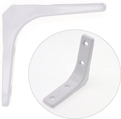 8pcs 3 Inch L Brackets, Heavy Duty Wall Mount White L Corner Brackets Braces for Wood, Shelves, Cabinets, 90 Degree Triangle Shelf Support with Screws, Small Right Angle Bracket