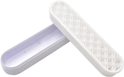 2 PCS Multi-Purpose Cosmetic Storage Box, Desktop Organizers Silicone Make Up Brush Stand for Art Supplies, Pencil, Painting (White)