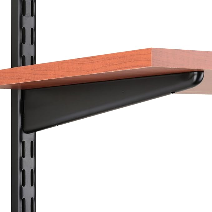 Knape & Vogt, Black, John Sterling Dual Trak Adjustable Wood Shelf Bracket, 11-Inch, 0122-11BK, 11 Inch