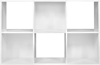 ClosetMaid Cubeicals 6 Cube Storage Shelf Organizer Bookshelf, Stackable, Vertical or Horizontal, Easy Assembly, Wood, White Finish