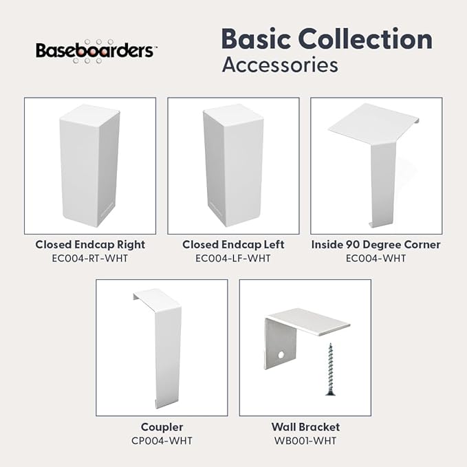Baseboarders Basic Series 6 ft (72 in) Galvanized Steel Easy Slip-On Baseboard Heater Cover, Rust Resistant, White, for Hydronic Hot-Water Systems