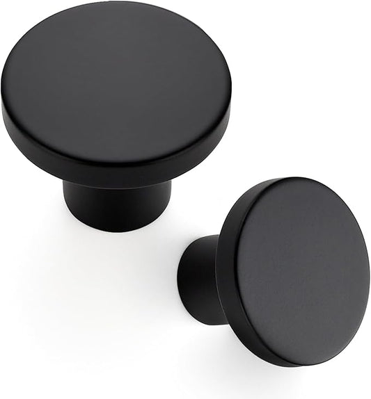 Ravinte 25 Pack Cabinet Knobs Black Kitchen Cabinet Knobs Round Dresser Drawer Pulls Closet Door Pulls 1-1/5 Inch