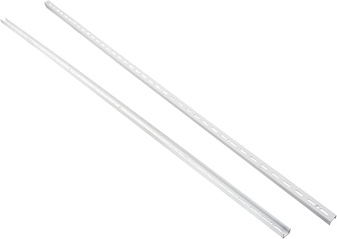 Shelving Track,ULIFESTAR Dual Trak Adjustable Wood Shelf Bracket,2PCS Direct Mount Into Fasttrack Garage Rail,Garage Organization System (17*10*1000mm/0.66*0.39*39.37" Single Row White)