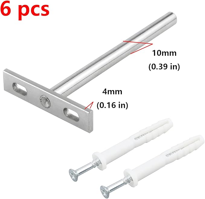 Antrader 6PCS 5" Floating Shelf Brackets Blind Shelf Supports Hidden Floating Wall Shelf Support Bracket for Heavy Duty Bracket Support