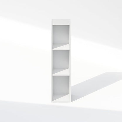 Furinno Reed 3-Tier Closet Organizers and Storage, Closet Organizer, Open Shelf Closet Storage, for Wardrobe, Bedroom, Living Room, 8-Inch Width, White