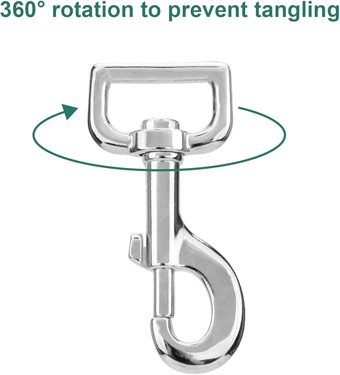 Swivel Snap Hooks Heavy Duty Dog Leash Hook Trigger Clip Clasp for Linking Pet Leash Collar, Key Chain, Dog Playpen (3-1/2" (8cm), 1", 10 Pack)