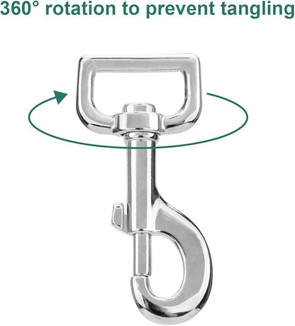 Swivel Snap Hooks Heavy Duty Dog Leash Hook Trigger Clip Clasp for Linking Pet Leash Collar, Key Chain, Dog Playpen (3-1/2" (8cm), 1", 10 Pack)