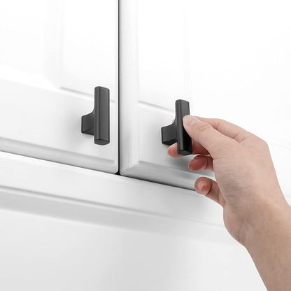 KOOFIZO 10-Pack Cabinet Knob - Black Pull Handle (50mm / 2 Inch), K20 Solid Hardware for Kitchen Cupboard Door, Bedroom Dresser Drawer, Bathroom Wardrobe