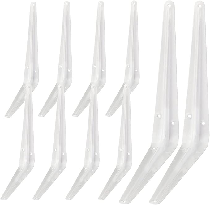 Shelf Brackets, White 10×8 in Heavy-Duty L Bracket 10 PCS, Metal Angle Bracket Used for Suspension Rustic Farmhouse Decoration