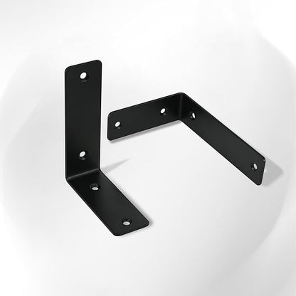 L Floating Shelf Brackets,8 Pack Heavy Duty L Brackets for Shelves, L 5" X H 4" Black Metal Countertop Support Brackets,Wall Mounting for Wood