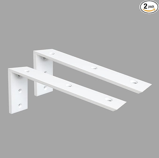 Heavy Duty 20" White Granite Countertop Support Bracket 2 Pack - 3/8" Thick, 20"x8"x2.5" Shelf L Bracket Mantel Corbels for Quartz/Granite/Wood/Concrete/Laminate Countertops