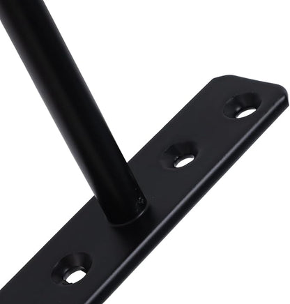 Floating Shelf Brackets 6-inch Heavy Duty Hidden Brackets Black Invisible Shelf Support for Floating Wood Shelves - 2pcs