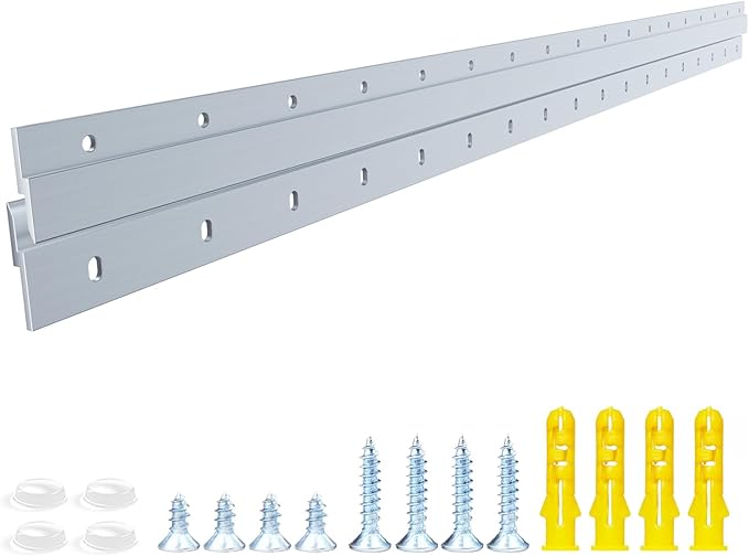 French Cleat Heavy Duty, Aluminum French Cleat, Headboard Wall Mounting Brackets with Screws, Heavy Mirror Mounting Hardware (36 Inch-1 Pair, Support 240 lbs)