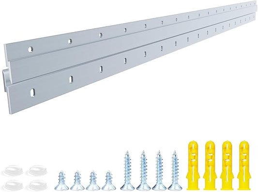 French Cleat Heavy Duty, Aluminum French Cleat, Headboard Wall Mounting Brackets with Screws, Heavy Mirror Mounting Hardware (36 Inch-1 Pair, Support 240 lbs)