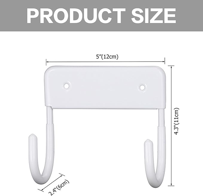 Ironing Board Holder Wall Mount, Heavy Duty Ironing Board Hanger for Laundry Room Organization, Space-Saving Wall Hook for Iron and Board Storage, Fits T & Y Style Iron Boards, White