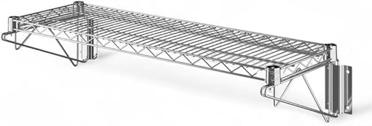 14" x 36" Chrome Wall-Mounted Wire Shelf with Epoxy Coating, Heavy-Duty Steel Storage Rack, NSF Certified, Easy Installation, Open Wire Design for Kitchen, Garage, or Utility Storage
