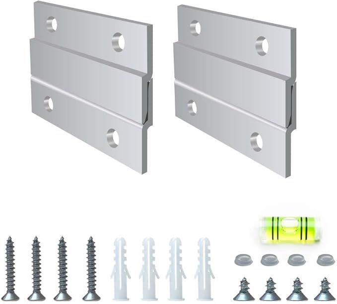 Versatile 2 inch 2 Pairs French Cleat Hanger heavy Duty - Mirror Brackets for Wall Mounting - Aluminium French Cleat Picture Hanging Kit - Hang with Confidence Using french cleat (Supports upto30 lbs)