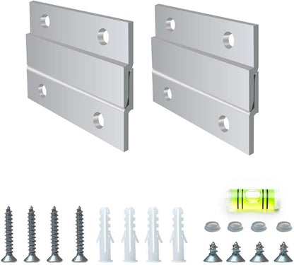 Versatile 2 inch 2 Pairs French Cleat Hanger heavy Duty - Mirror Brackets for Wall Mounting - Aluminium French Cleat Picture Hanging Kit - Hang with Confidence Using french cleat (Supports upto30 lbs)