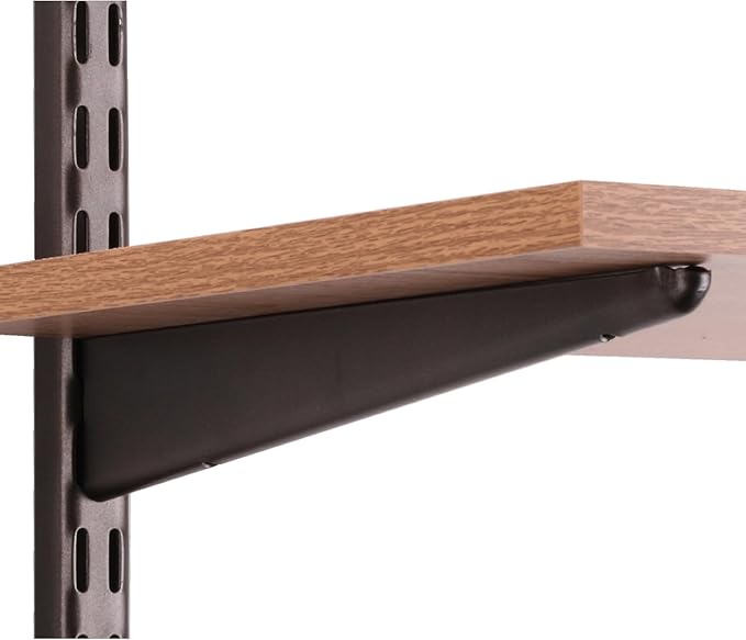 Knape & Vogt John Sterling Dual Trak Adjustable Wood Shelf Bracket, 11-Inch, Bronze, 0122-11BRZ