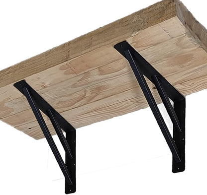 2Pcs Heavy Duty Shelf Bracket Countertop Support Brackets 16"x12" Wall Mounted Floating Shelf Bracket,Solid Fireplace Metal Brackets for Shelves for Tops Cabinetry Table Work Bench