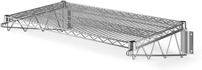 21" x 36" Chrome Wall-Mounted Wire Shelf with Epoxy Coating, Heavy-Duty Steel Storage Rack, NSF Certified, Easy Installation, Open Wire Design for Kitchen, Garage, or Utility Storage