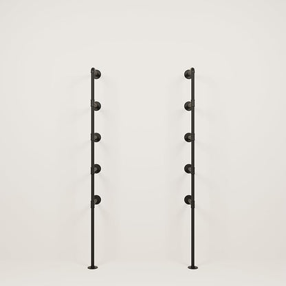 pamo Industrial Shelf Brackets Wall Mounted – Heavy Duty Floating Shelf Support, Black Steel Pipe Shelving, Adjustable DIY Shelf System, Modern Industrial Design (Boards Not Included)