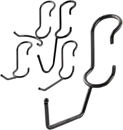Shelf Pole Hooks | 5-Pack Black 1" J Hooks | Snap-On Hanging Hooks for Wire, Metal & Metro Shelving | Heavy Duty Garage, Workshop, Basement & Pantry Storage Hooks