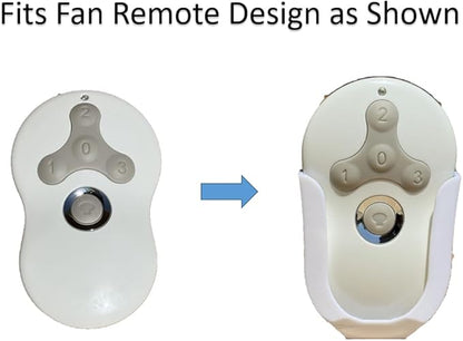 Wall Mount Bracket Fan Remote Holder for Hunter 99122, 99123, RAN003, K047402 and Similar Remote Control Transmitters - Easy Installation, Sleek White Design (Single Remote Holder)