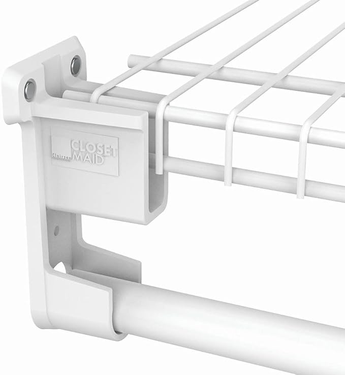 ClosetMaid 6609 SuperSlide Shelf and Hanging Bar Wall Bracket, White