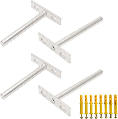 4 Inches Floating Shelf Brackets Invisible Shelf Support - 4pcs