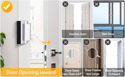 EverPlus Home Security Childproof Door Reinforcement Lock with 8 Screws and 3 Inch Stop Withstand 800 lbs for Inward Swinging Door, Upgrade Night Lock to Defend Your Home (Silver)