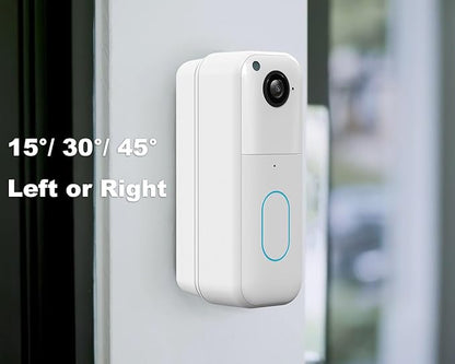 All-new Blink Doorbell Corner Mount, Adjustable Angle (15/30/45 Degrees) Mount Kit for Blink Video Doorbell (1st & 2nd Gen), Wider Viewing Range Wedge Mount, (White)