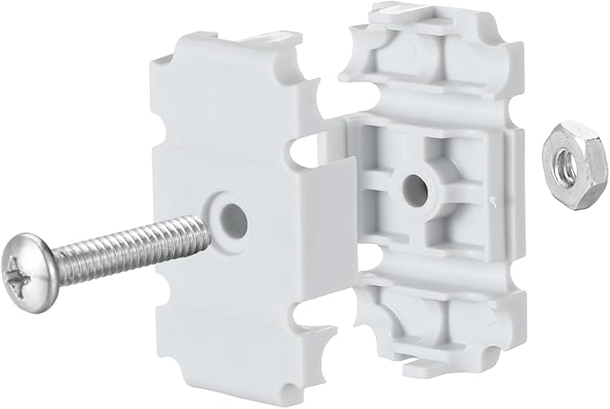 Weysat 12 Pcs Joiner Plates Set Closet Support Brackets Parts Shelf Organizer Joiner Plate Connectors for Shelf Organizer Grid Wall Clamps Grid Connectors