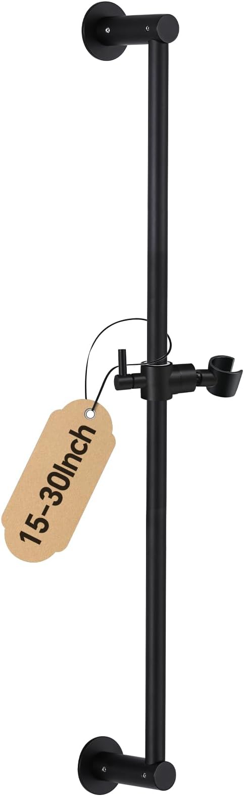 Shower Slide Bar Adjustable Handheld Shower Head Holder Wall Mount - 30inch All-Metal Shower Head Slide Bar Compatible with Bathroom Drill Free Glue Installation - Black