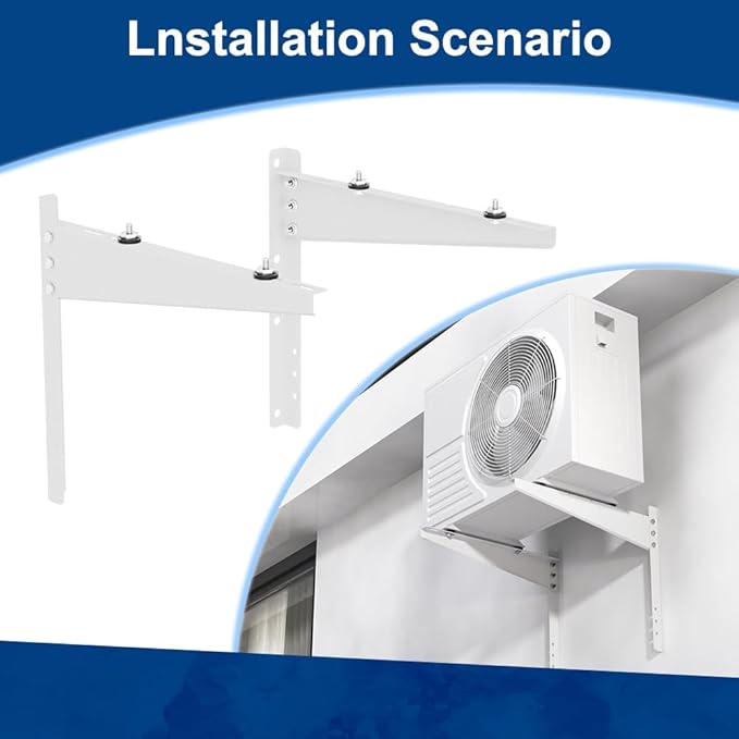 Outdoor Mini Split Wall Mounting Bracket for 9000 Btu to 18000 Btu Ductless Mini Split Air Conditioner AC Heat Pump Systems, Heavy Duty AC Support Bracket for Outside, Holds Up to 330lbs