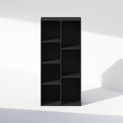 Furinno Reed Closet Organizers and Storage, 7-Cube Closet Organizer, Open Shelf Closet Storage, for Wardrobe, Bedroom, Living Room, Blackwood