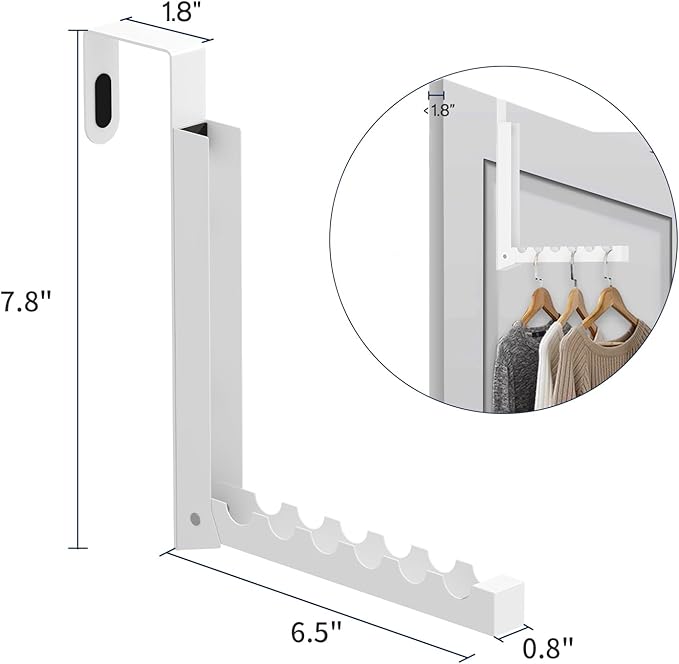 Over The Door Hanger Hooks for Clothes, Over The Door Clothes Drying Rack for Laundry, Heavy Duty Metal Foldable Portable Clothing Hanging Rack (2 Pack)